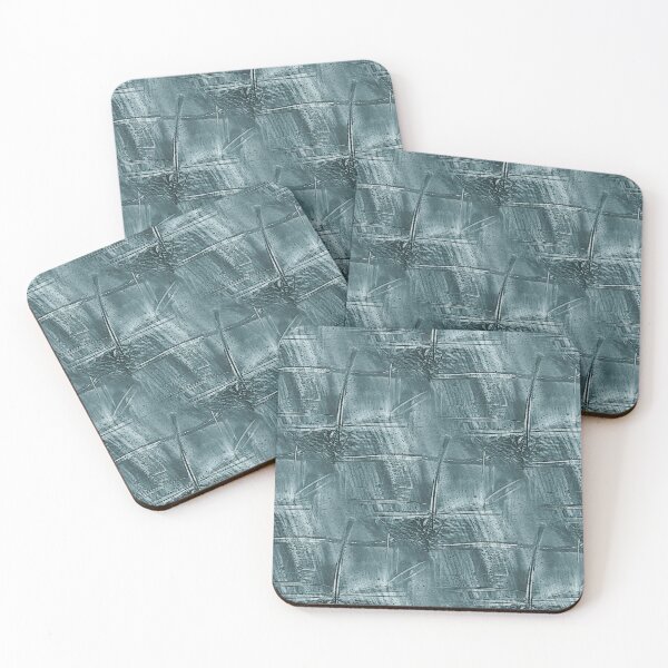 Item preview, Grunge Monochromatic Cross Abstract in Teal designed and sold by Artistestella.