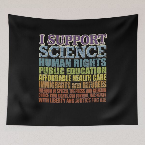 Item preview, I Support Science Human Rights Liberty And Justice For All Vintage Typography Art designed and sold by SEINENGAPPI23.