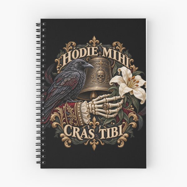 Item preview, Hodie Mihi Cras Tibi Gothic Embroidery – Latin Memento Mori Skull Bell Design designed and sold by Emoji Emblems.