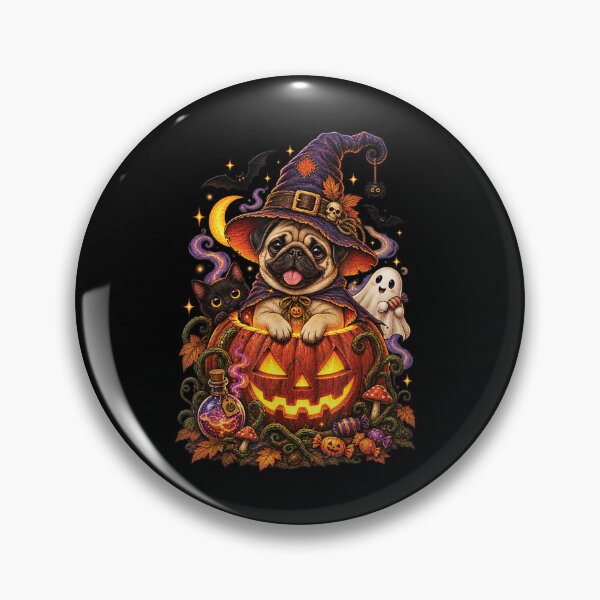 Item preview, Funny Pug Breed Pet Halloween Pumpkins Halloween Dogs designed and sold by LittleNhutton.