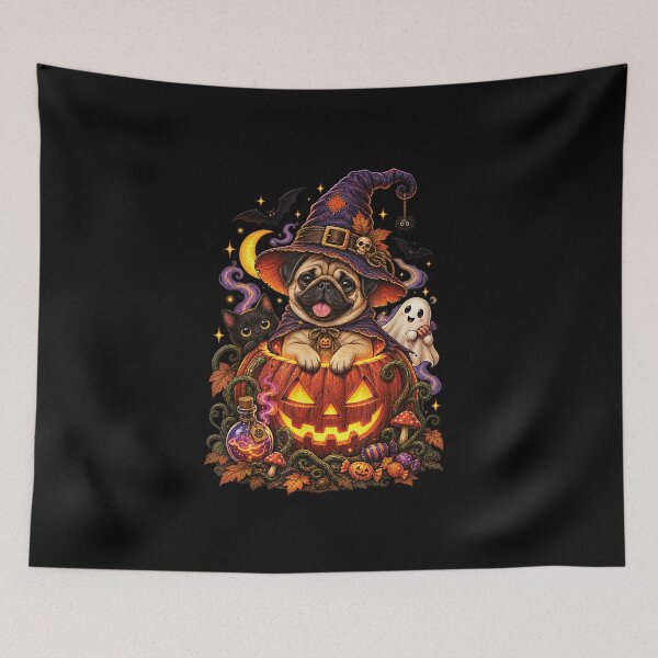 Item preview, Funny Pug Breed Pet Halloween Pumpkins Halloween Dogs designed and sold by LittleNhutton.