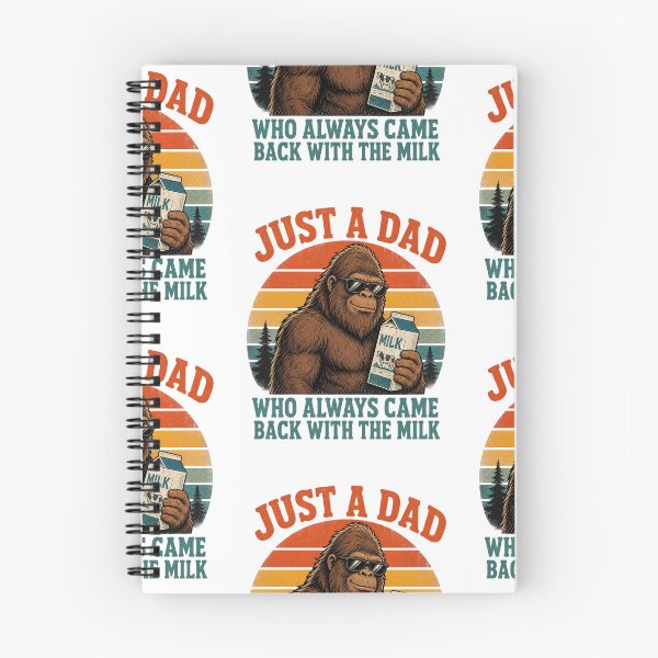 Item preview, Just A Dad Who Always Came Back With The Milk Bigfoot Retro Sunset Father's Day Art    designed and sold by SEINENGAPPI19.