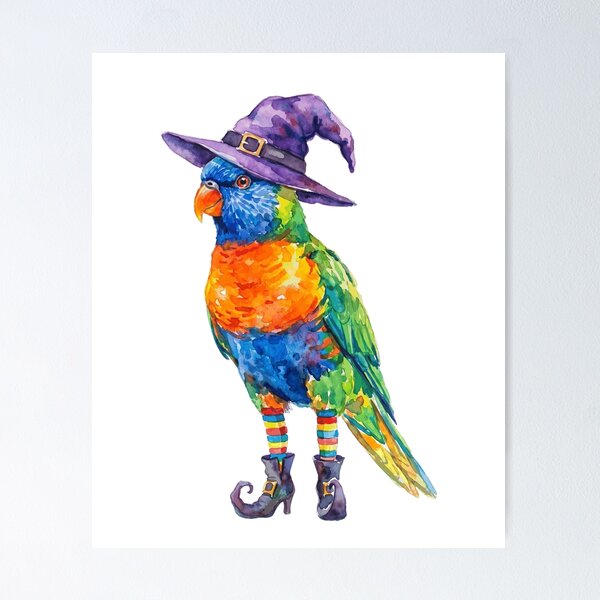 Item preview, Witchy Rainbow Lorikeet designed and sold by Tiffany Roy.