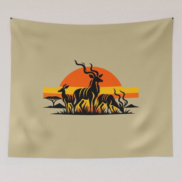 Item preview, African Kudu Sunset Safari Wildlife Graphic designed and sold by JonelCrafts.