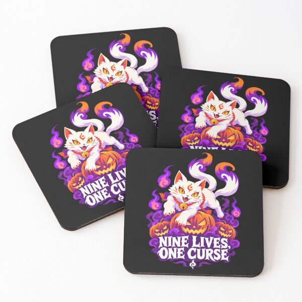 Item preview, Japanese Culture Halloween Bakeneko Nine Lives One Curse Spooky Cat designed and sold by Uglyandcute.