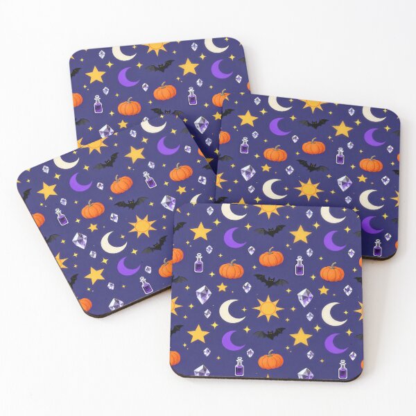 Item preview, Celestial Halloween Pumpkin Bat Crystal Pattern designed and sold by Mimoshi ⭐⭐⭐⭐⭐.