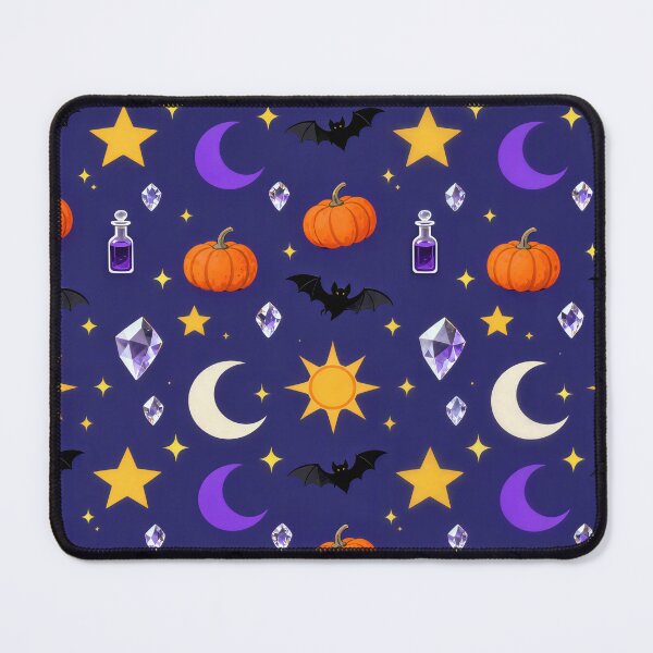 Item preview, Celestial Halloween Pumpkin Bat Crystal Pattern designed and sold by Mimoshi ⭐⭐⭐⭐⭐.