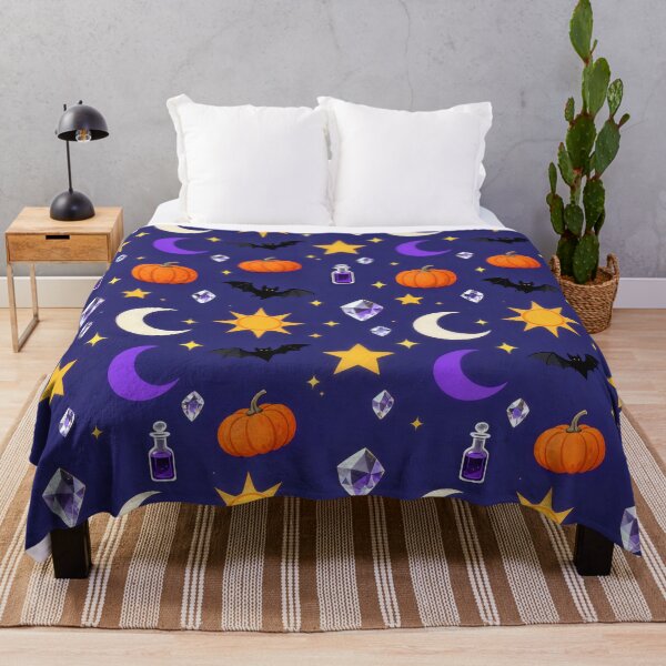 Item preview, Celestial Halloween Pumpkin Bat Crystal Pattern designed and sold by Mimoshi ⭐⭐⭐⭐⭐.