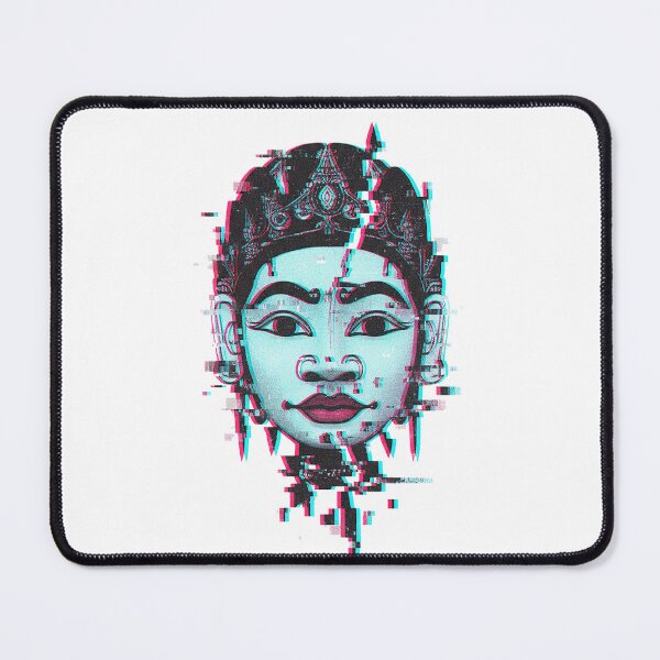 Item preview, Glitch Art Tribal Deity – Cyberpunk Ancient Mask Digital Art designed and sold by cannsuh.