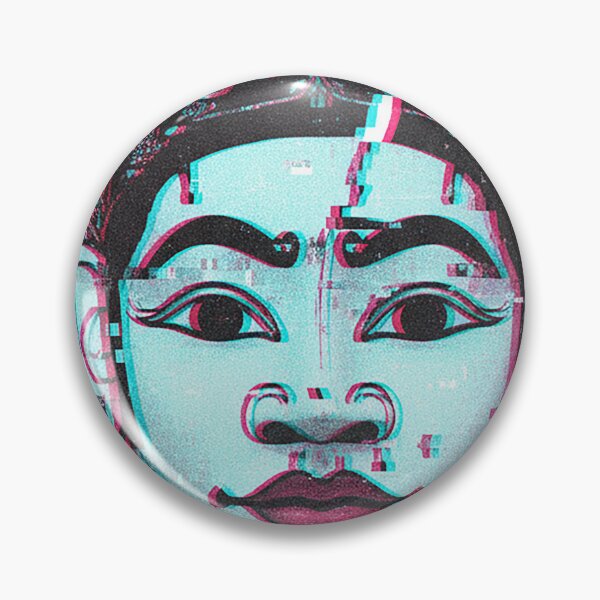 Item preview, Glitch Art Tribal Deity – Cyberpunk Ancient Mask Digital Art designed and sold by cannsuh.