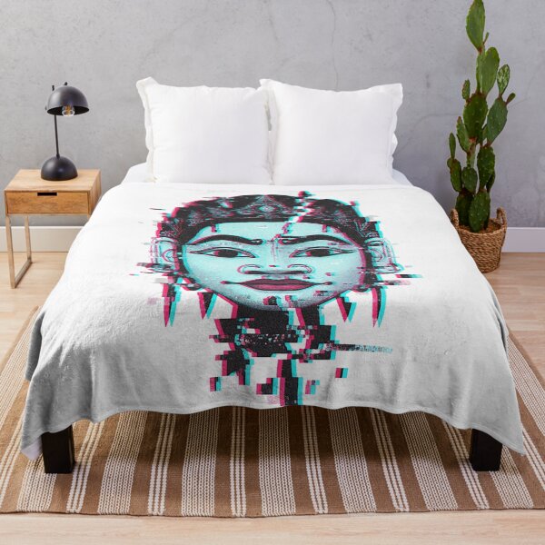 Item preview, Glitch Art Tribal Deity – Cyberpunk Ancient Mask Digital Art designed and sold by cannsuh.