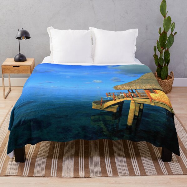 Item preview, Overwater Paradise Bungalow Art Photo designed and sold by DEC02.