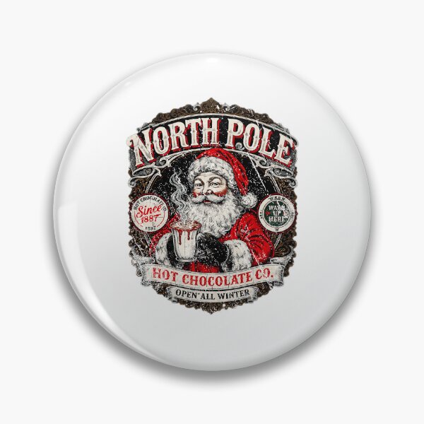 Item preview, North Pole Hot Chocolate Co Santa Claus Vintage Christmas Winter Art designed and sold by SEINENGAPPI18.
