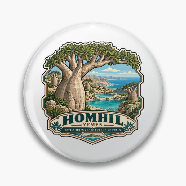 Item preview, Homhil Yemen Bottle Trees Above Turquoise Pools Travel Landscape Nature designed and sold by Star3NowForMe.