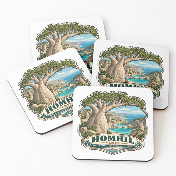 Item preview, Homhil Yemen Bottle Trees Above Turquoise Pools Travel Landscape Nature designed and sold by Star3NowForMe.