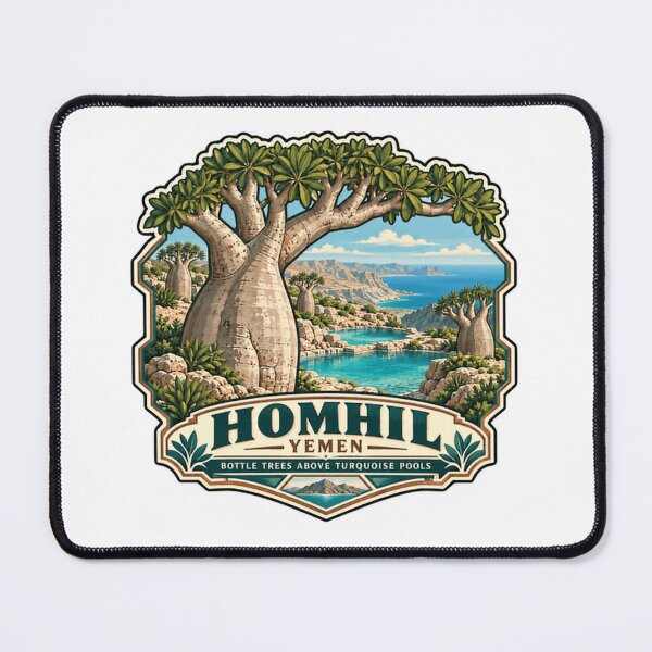 Item preview, Homhil Yemen Bottle Trees Above Turquoise Pools Travel Landscape Nature designed and sold by Star3NowForMe.