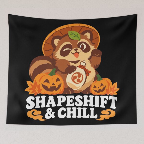 Item preview, Japanese Culture Halloween Tanuki Shapeshift And Chill Spooky Yokai designed and sold by Uglyandcute.