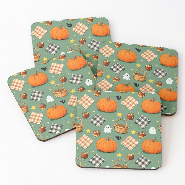 Item preview, Cozy Fall Pumpkin Caramel Apple Picnic Pattern designed and sold by Mimoshi ⭐⭐⭐⭐⭐.