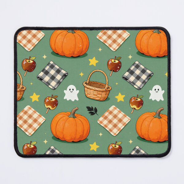 Item preview, Cozy Fall Pumpkin Caramel Apple Picnic Pattern designed and sold by Mimoshi ⭐⭐⭐⭐⭐.