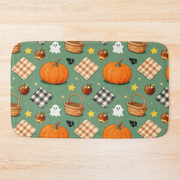 Item preview, Cozy Fall Pumpkin Caramel Apple Picnic Pattern designed and sold by Mimoshi ⭐⭐⭐⭐⭐.