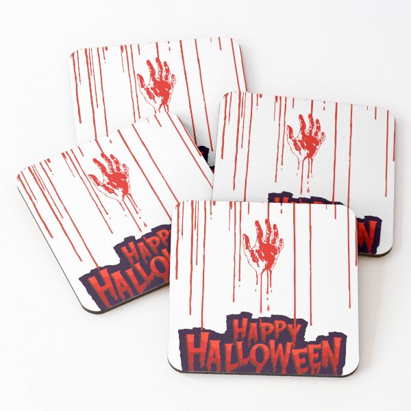 Item preview, Happy Halloween with Blood handprint designed and sold by Mitti Di Khushboo.