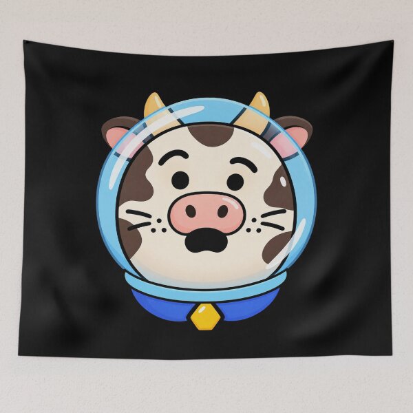 Item preview, Cute Cow in Astronaut Helmet designed and sold by PupCharacter.