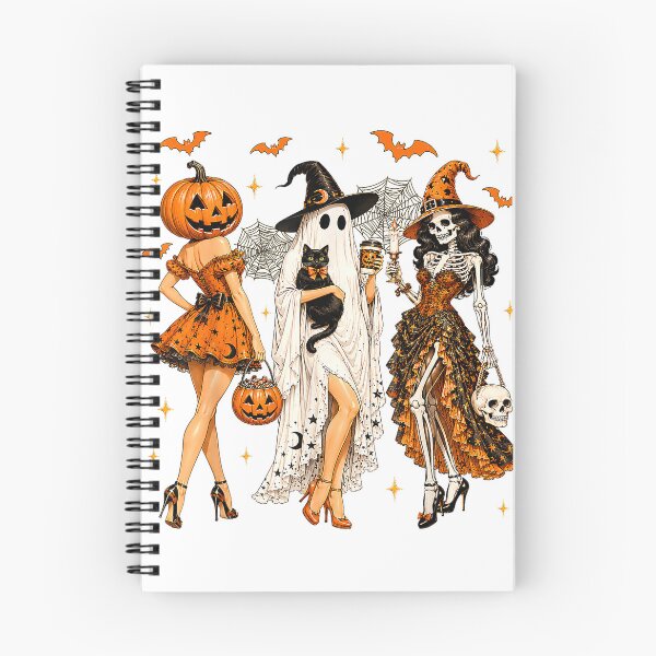 Item preview, Halloween Witch Spooky Girl Squad Skeleton Ghost Pumpkin T-Shirt designed and sold by MyAnimations.