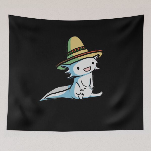 Item preview, Cute Axolotl Wearing Sombrero Hat designed and sold by Aniverlia.