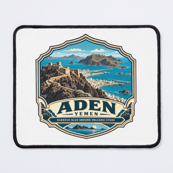 Item preview, Aden Yemen Harbour Blue Around Volcanic Stone Travel Destination City designed and sold by Star3NowForMe.