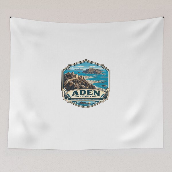 Item preview, Aden Yemen Harbour Blue Around Volcanic Stone Travel Destination City designed and sold by Star3NowForMe.