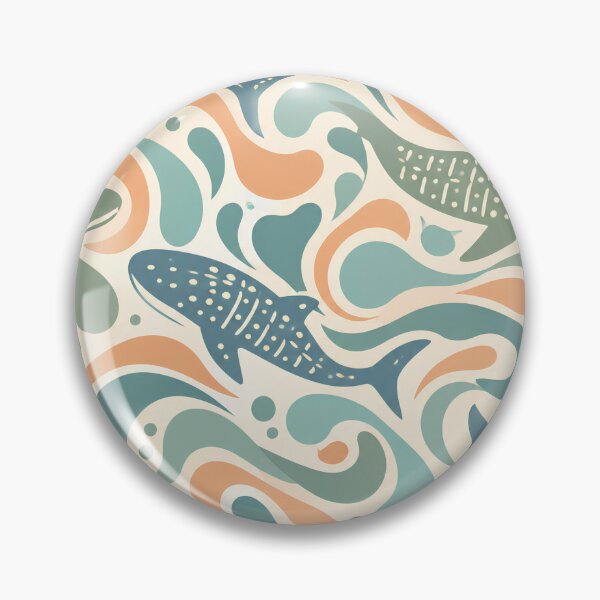 Item preview, Retro Whale Shark Waves Seamless Pattern designed and sold by Skyrocketz.