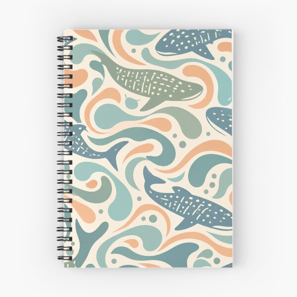 Item preview, Retro Whale Shark Waves Seamless Pattern designed and sold by Skyrocketz.