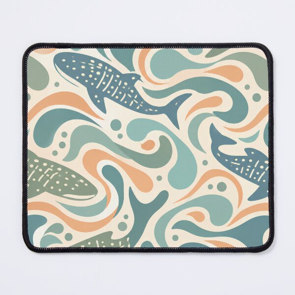 Item preview, Retro Whale Shark Waves Seamless Pattern designed and sold by Skyrocketz.