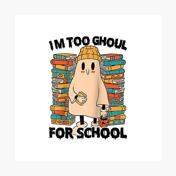 Item preview, I'm Too Ghoul For School - Spooky Ghost - Halloween Vacation Raglan Baseball Tee designed and sold by TinyHands-Art.