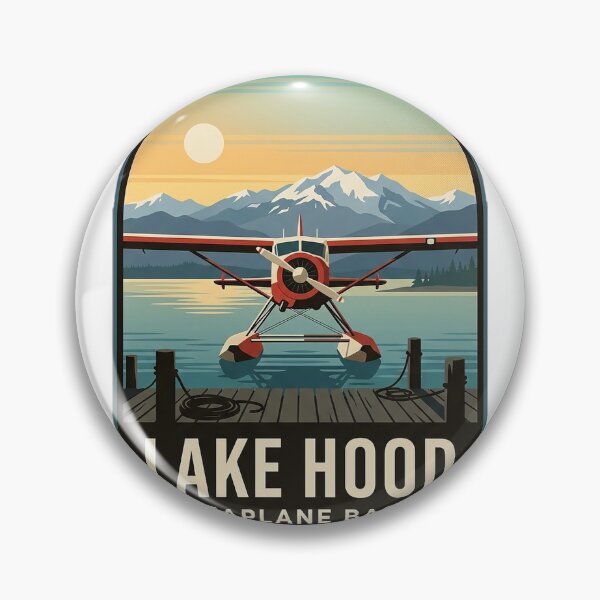 Item preview, Lake Hood Seaplane Base Sticker - Anchorage Alaska Floatplane Vintage Badge designed and sold by DetourDgn.