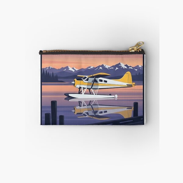 Item preview, Lake Hood Alaska Floatplane Poster Sticker - Seaplane Base Anchorage Dusk designed and sold by DetourDgn.