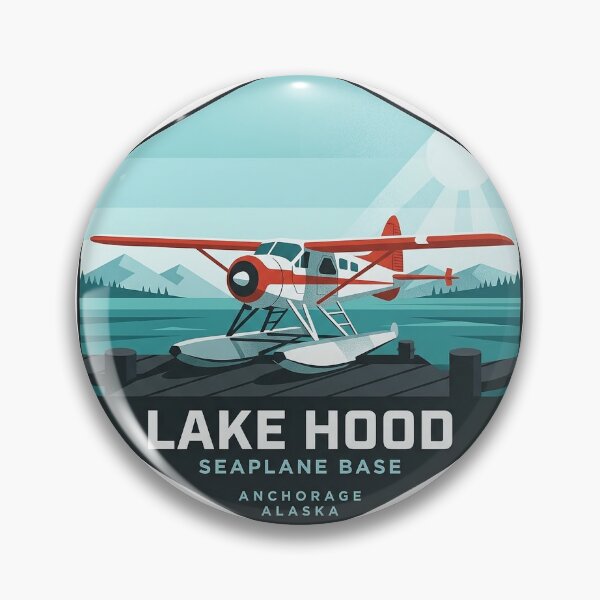 Item preview, Lake Hood Seaplane Base Geometric Sticker - Anchorage Alaska Bush Plane designed and sold by DetourDgn.