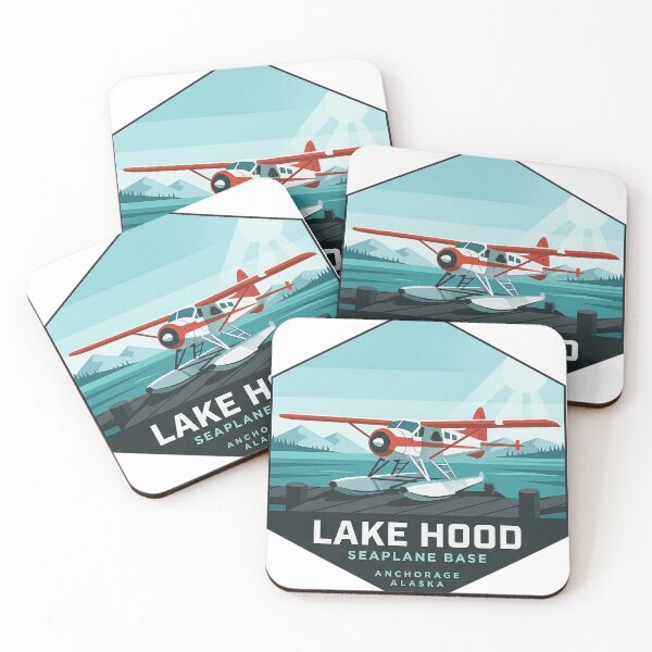 Item preview, Lake Hood Seaplane Base Geometric Sticker - Anchorage Alaska Bush Plane designed and sold by DetourDgn.