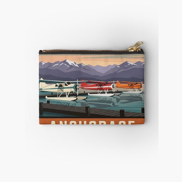 Item preview, Anchorage Floatplane Dock Sticker - Lake Hood Seaplane Base Alaska Dusk Hexagon designed and sold by DetourDgn.