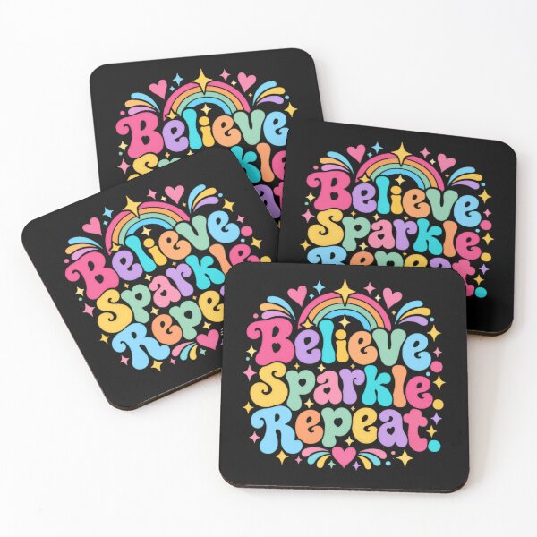 Item preview, Believe Sparkle Repeat Positive Motivation Affirmation Optimism Dreamer designed and sold by JonesFlora2025.