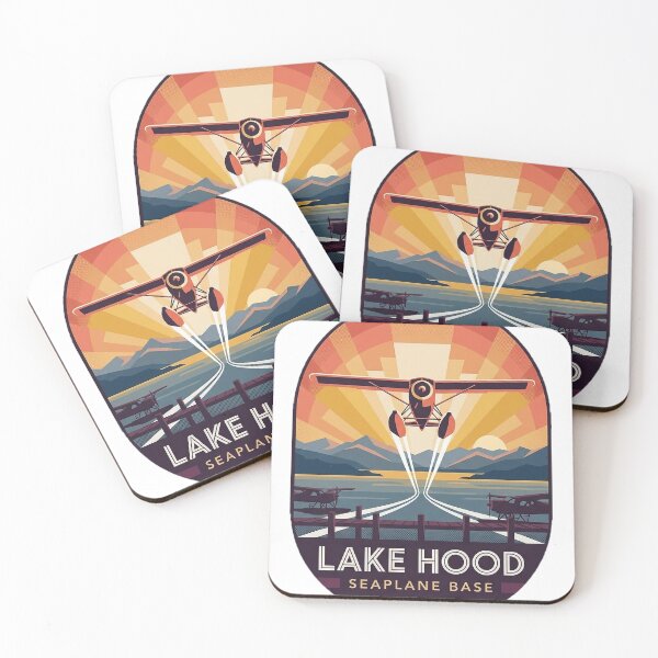 Item preview, Lake Hood Floatplane Takeoff Sticker - Anchorage Alaska Seaplane Base Sunset designed and sold by DetourDgn.