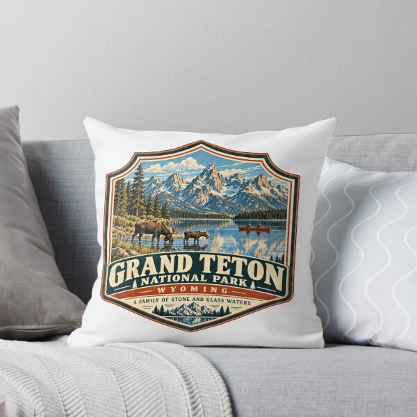 Item preview, Grand Teton National Park Wyoming A Family Of Stone And Glass Waters Mountain Lake Wildlife Travel Souvenir designed and sold by Simsimah26Parks.