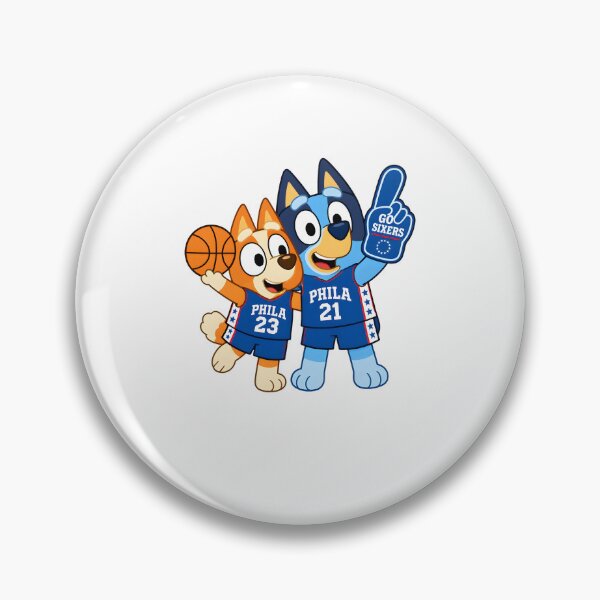 Item preview, Bluey & Bingo 76ers Basketball designed and sold by Kleinpixel.