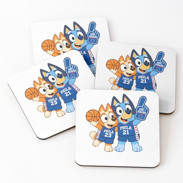 Item preview, Bluey & Bingo 76ers Basketball designed and sold by Kleinpixel.