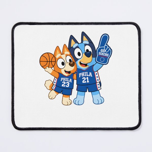 Item preview, Bluey & Bingo 76ers Basketball designed and sold by Kleinpixel.