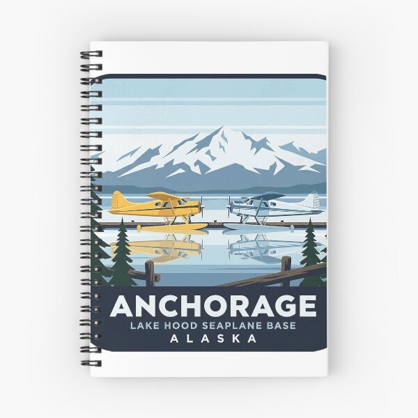 Item preview, Lake Hood Seaplane Base Sticker - Anchorage Alaska Floatplanes and Chugach Mountains designed and sold by DetourDgn.