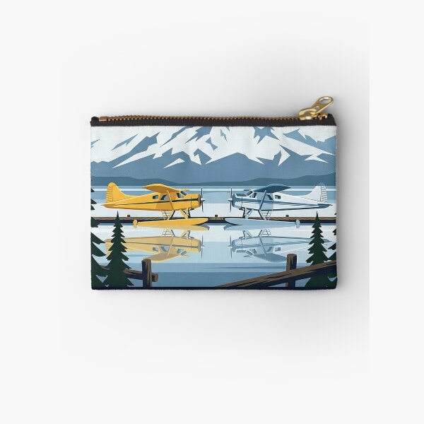 Item preview, Lake Hood Seaplane Base Sticker - Anchorage Alaska Floatplanes and Chugach Mountains designed and sold by DetourDgn.