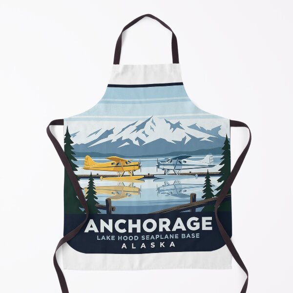Item preview, Lake Hood Seaplane Base Sticker - Anchorage Alaska Floatplanes and Chugach Mountains designed and sold by DetourDgn.