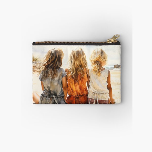 Item preview, Shoreline Secrets - Three Little Girls Sitting On The Beach Together - Children Art - Watercolor Art designed and sold by CastleBySea.