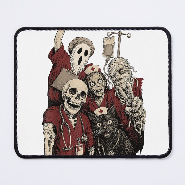 Item preview, Halloween Nurse Squad Skeleton Spooky Nursing Crew RN Scrubs T-Shirt designed and sold by BlaqboyDesigns.